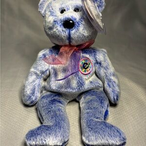 Ty Beanie Baby Periwinkle E Bear With Tags 2000